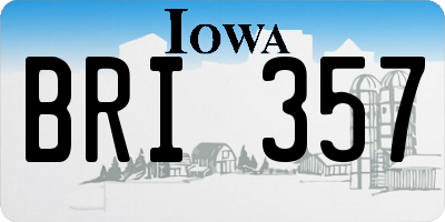 IA license plate BRI357