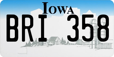 IA license plate BRI358