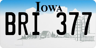 IA license plate BRI377
