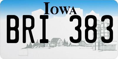 IA license plate BRI383