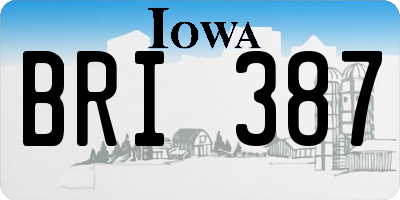 IA license plate BRI387