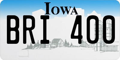 IA license plate BRI400