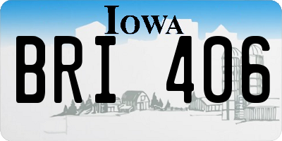 IA license plate BRI406