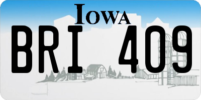 IA license plate BRI409