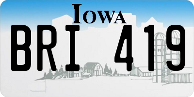 IA license plate BRI419