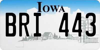 IA license plate BRI443