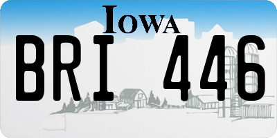 IA license plate BRI446
