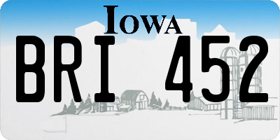 IA license plate BRI452