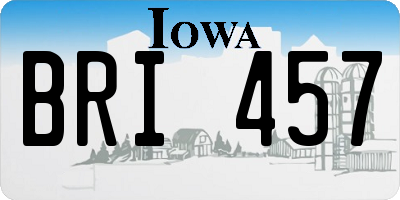 IA license plate BRI457