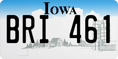 IA license plate BRI461