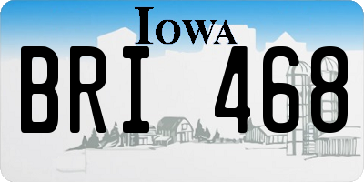 IA license plate BRI468
