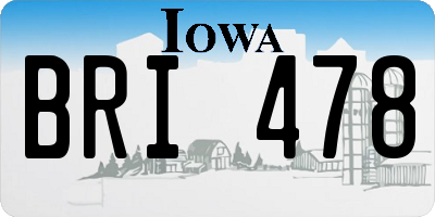 IA license plate BRI478