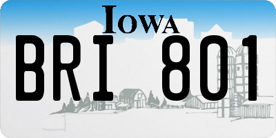 IA license plate BRI801