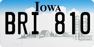 IA license plate BRI810