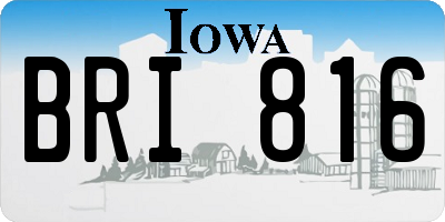 IA license plate BRI816