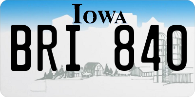 IA license plate BRI840