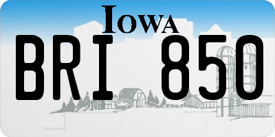 IA license plate BRI850