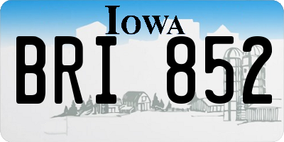 IA license plate BRI852