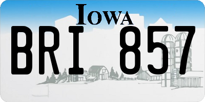 IA license plate BRI857