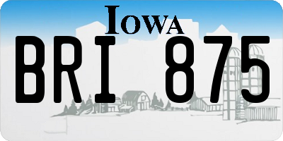 IA license plate BRI875