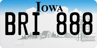 IA license plate BRI888