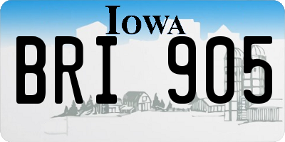 IA license plate BRI905