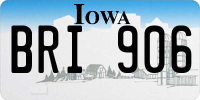 IA license plate BRI906