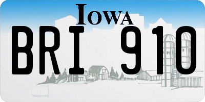 IA license plate BRI910