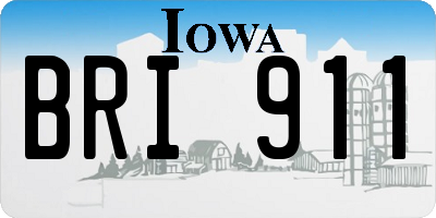 IA license plate BRI911
