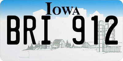 IA license plate BRI912