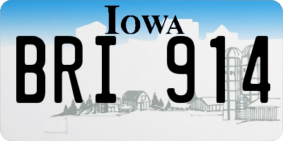 IA license plate BRI914