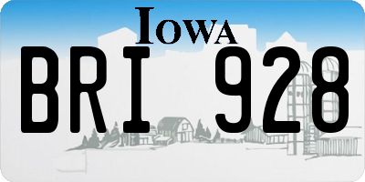 IA license plate BRI928