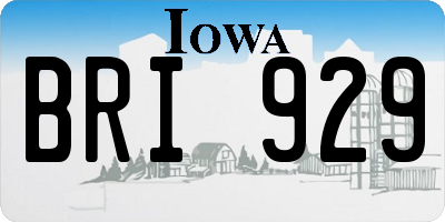 IA license plate BRI929