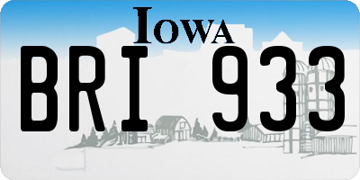 IA license plate BRI933