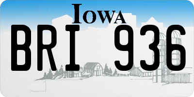IA license plate BRI936