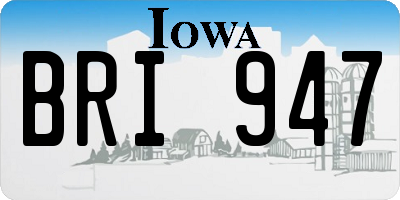 IA license plate BRI947