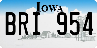 IA license plate BRI954