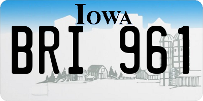 IA license plate BRI961