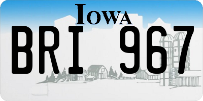 IA license plate BRI967