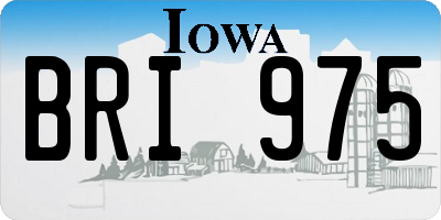 IA license plate BRI975