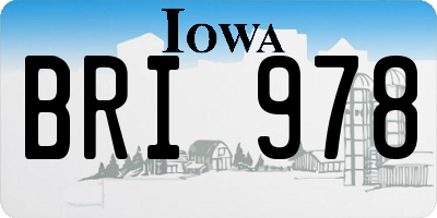 IA license plate BRI978