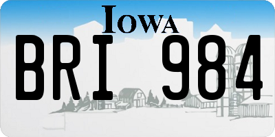 IA license plate BRI984