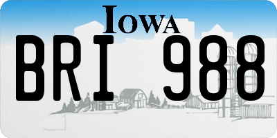 IA license plate BRI988