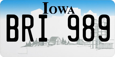 IA license plate BRI989