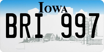IA license plate BRI997