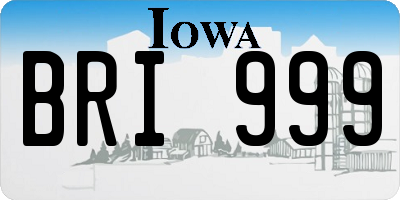 IA license plate BRI999