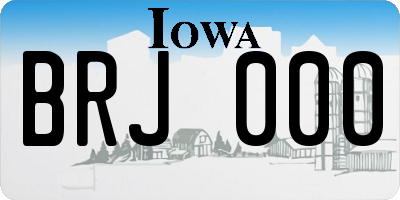 IA license plate BRJ000