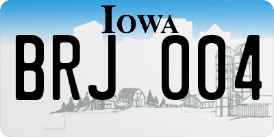 IA license plate BRJ004