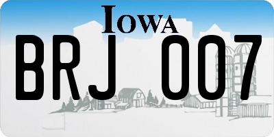 IA license plate BRJ007