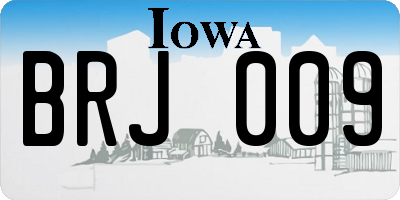 IA license plate BRJ009